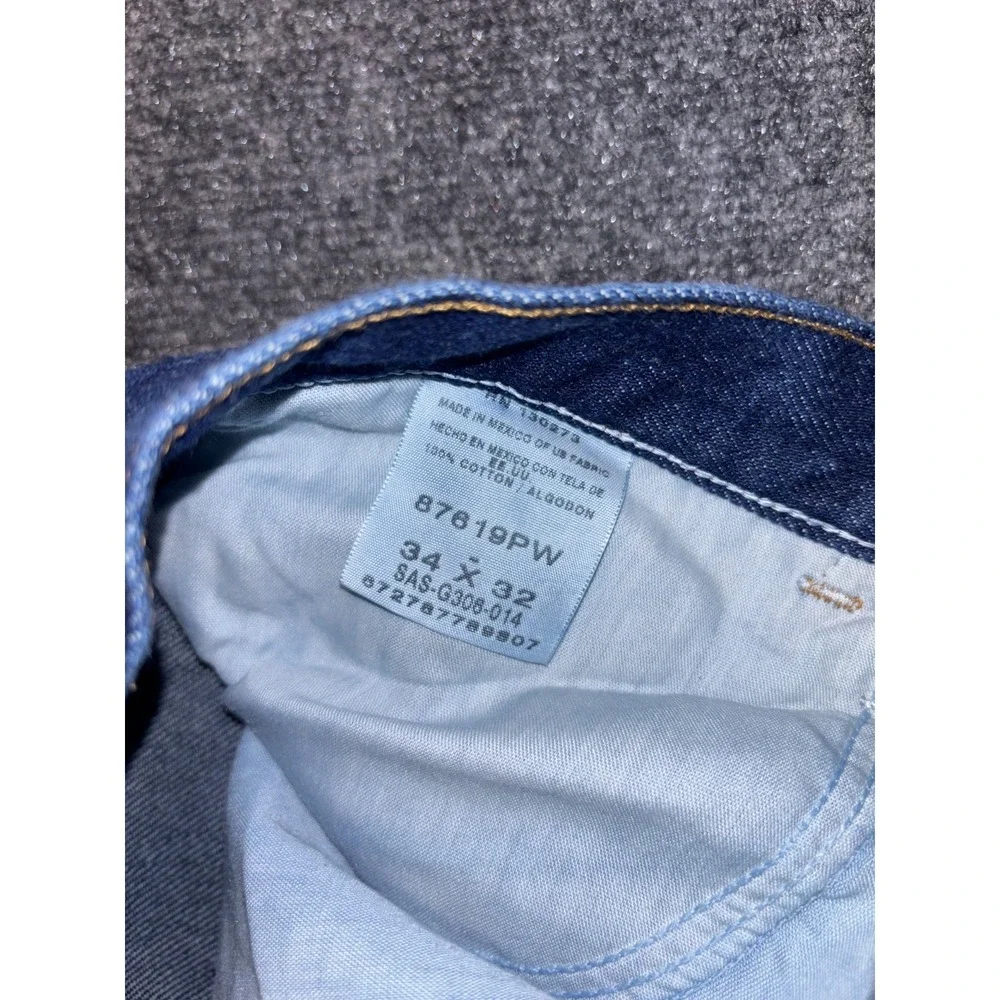 Wrangler Rustler Jeans Mens 34x32 Blue Denim Regular Fit Straight Leg‎ 87619PW